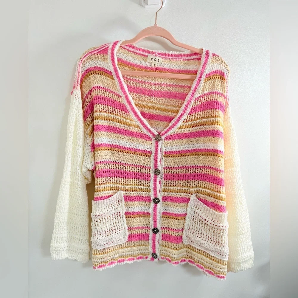 POL Multicolor Striped Women's Cardigan - Picture 2 of 6